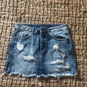 Distressed Jean skirt